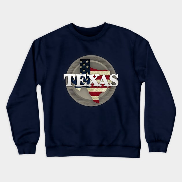 Texas Flag Rustic Crewneck Sweatshirt by Dale Preston Design